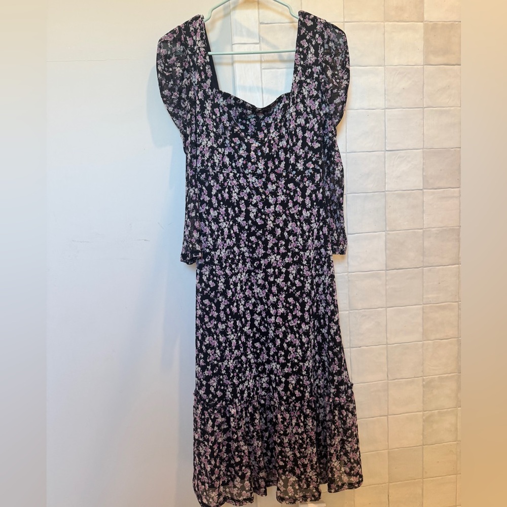 Wild Fable Black and Purple Floral Maxi Dress
